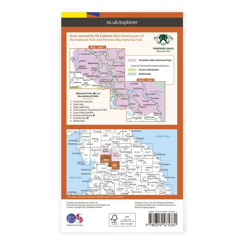 OS Explorer Laminated / Yorkshire Dales South & West 2 OS Explorer Laminated / Yorkshire Dales South & West - Image 2