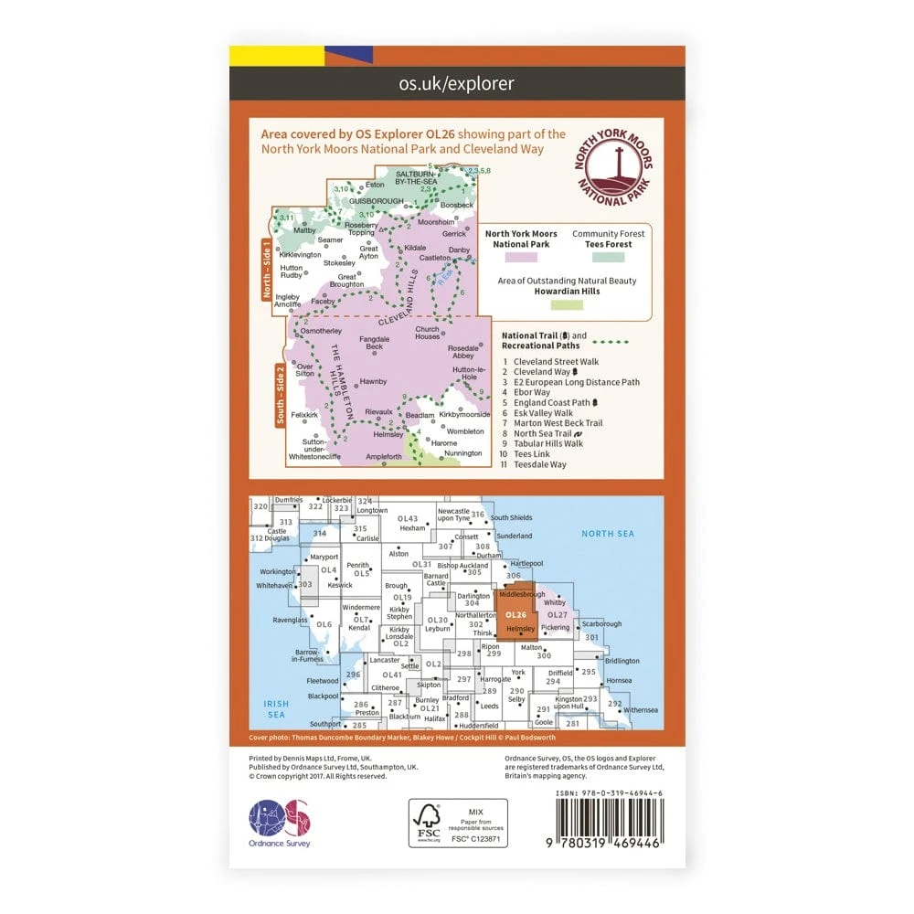OS Explorer Laminated / North York Moors West 2 OS Explorer Laminated / North York Moors West - Image 2
