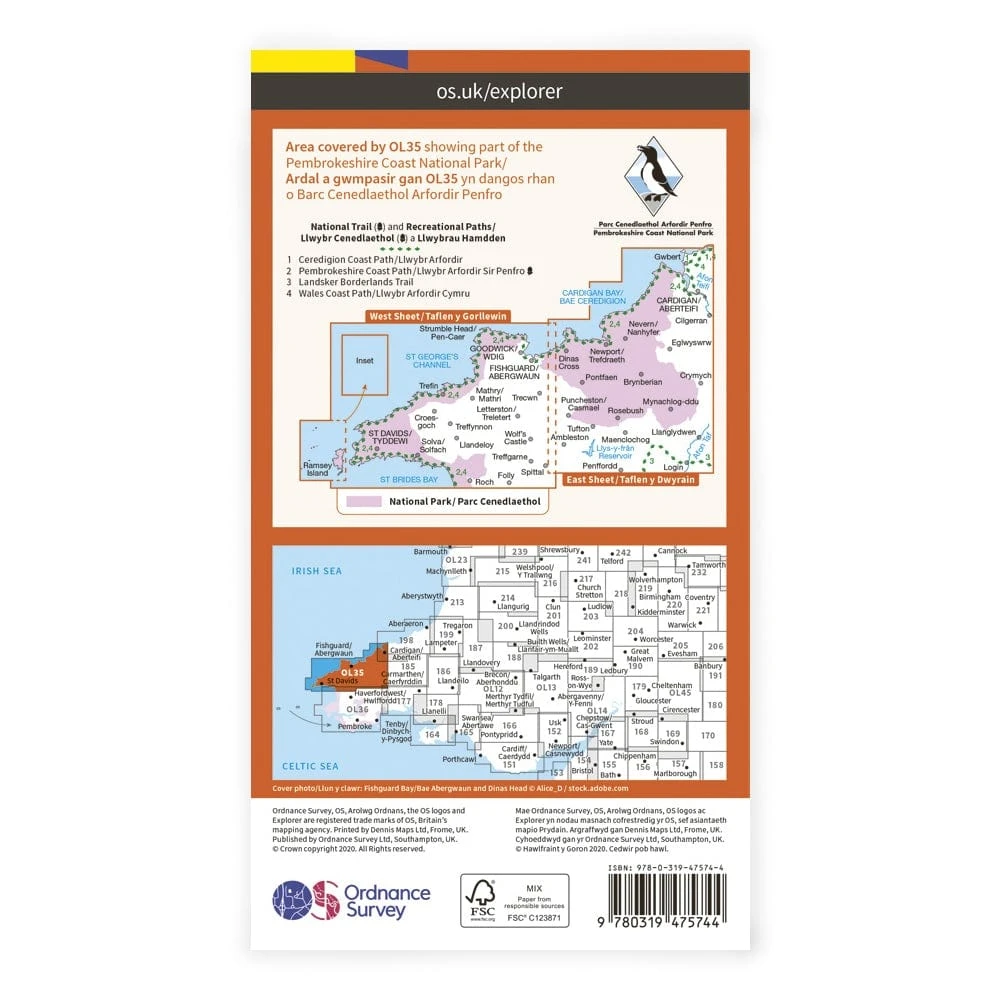 OS Explorer Laminated / North Pembrokeshire 2 OS Explorer Laminated / North Pembrokeshire - Image 2