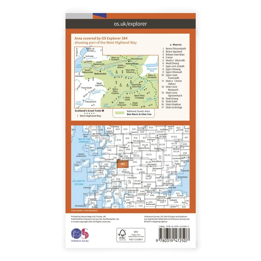 OS Explorer Laminated / Glen Coe 2 OS Explorer Laminated / Glen Coe - Image 2