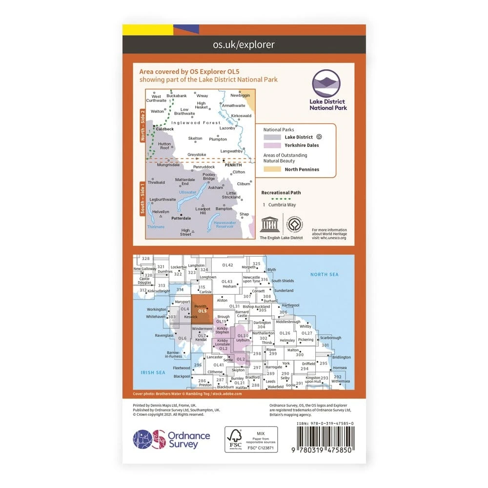 OS Explorer Laminated / English Lakes NE 2 OS Explorer Laminated / English Lakes NE - Image 2