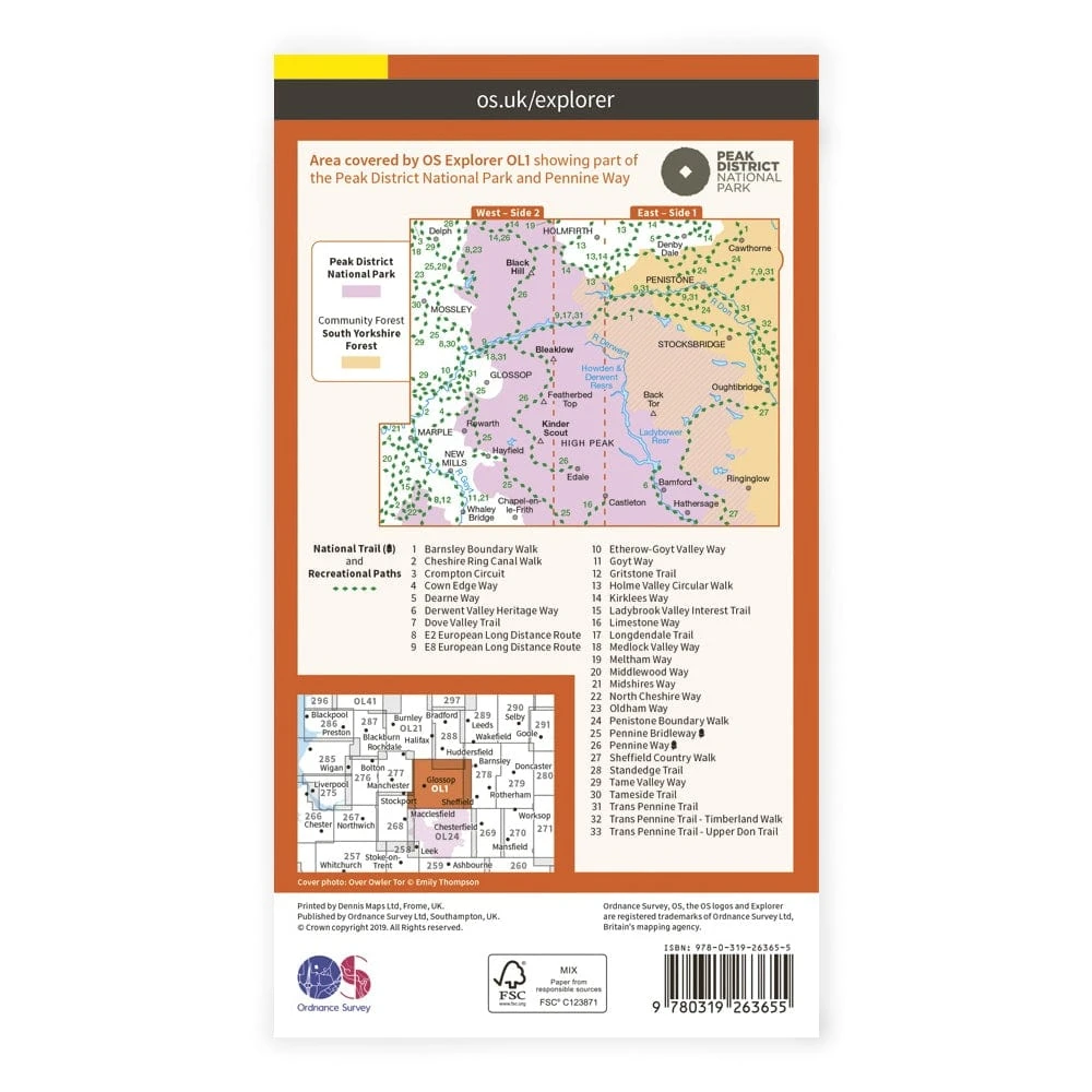 OS Explorer / Peak District Dark Peak 2 OS Explorer / Peak District Dark Peak - Image 2