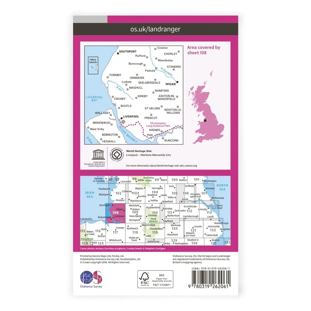 OS Landranger / Liverpool, Southport, Wigan 2 OS Landranger / Liverpool, Southport, Wigan - Image 2