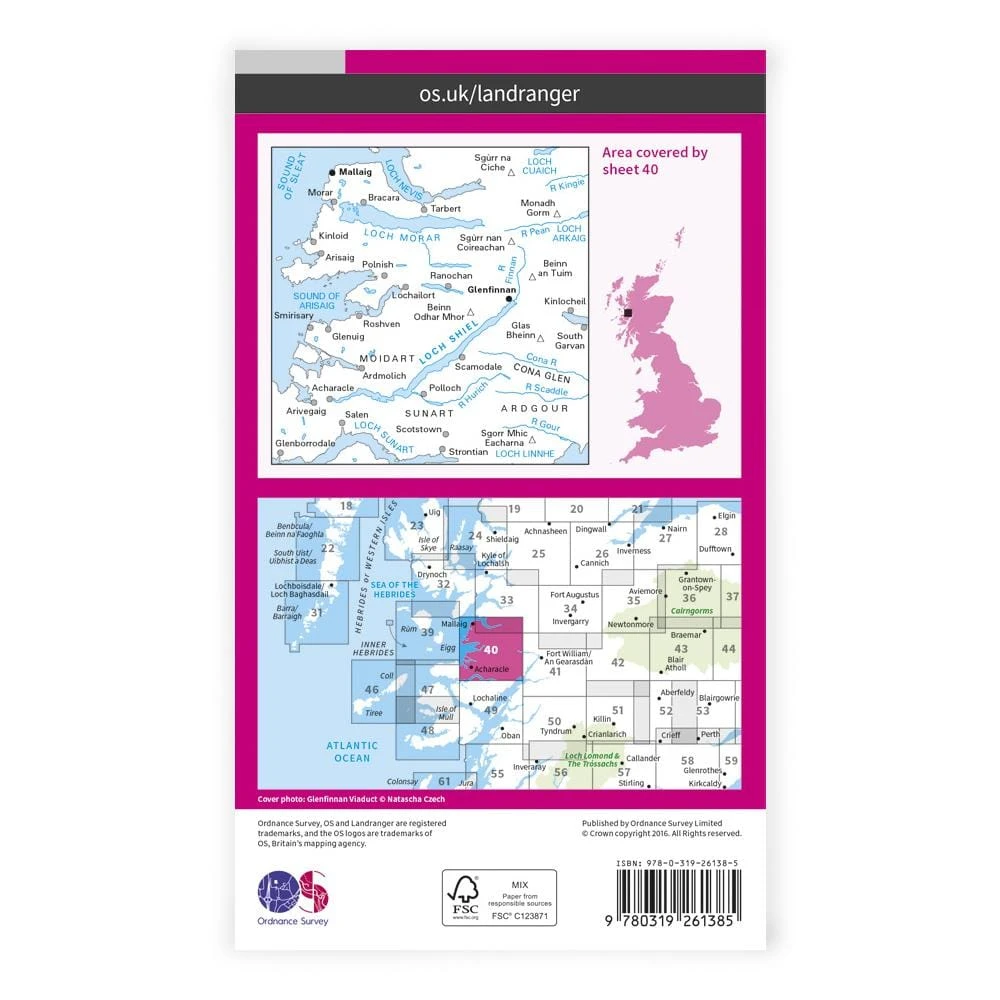 OS Landranger / Mallaig,Glenfinnan,Loch Shiel 2 OS Landranger / Mallaig,Glenfinnan,Loch Shiel - Image 2